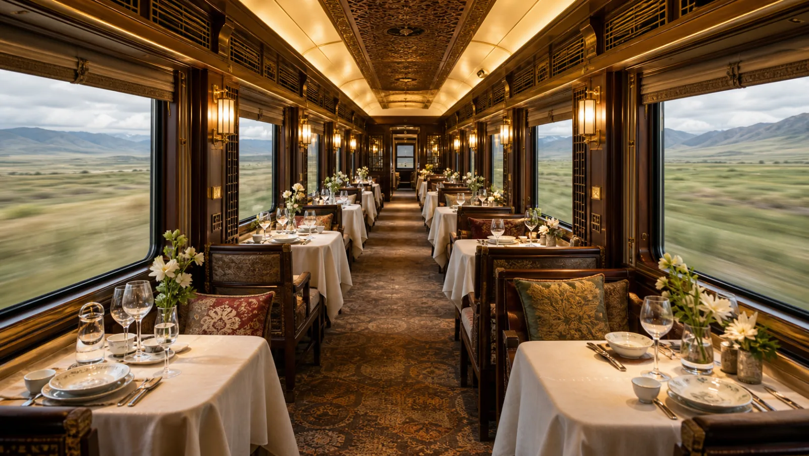 錦繡天府號餐廳車廂情境示意